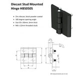 Black Die Cast Hinge Rock Solid Trays & Canopies Australia