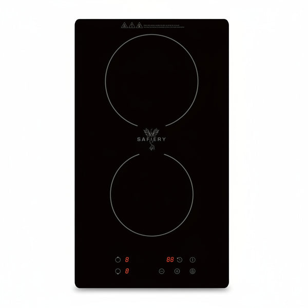 SAFIERY Induction Dual Hob Cooktop 2000W Rock Solid Trays & Canopies Australia